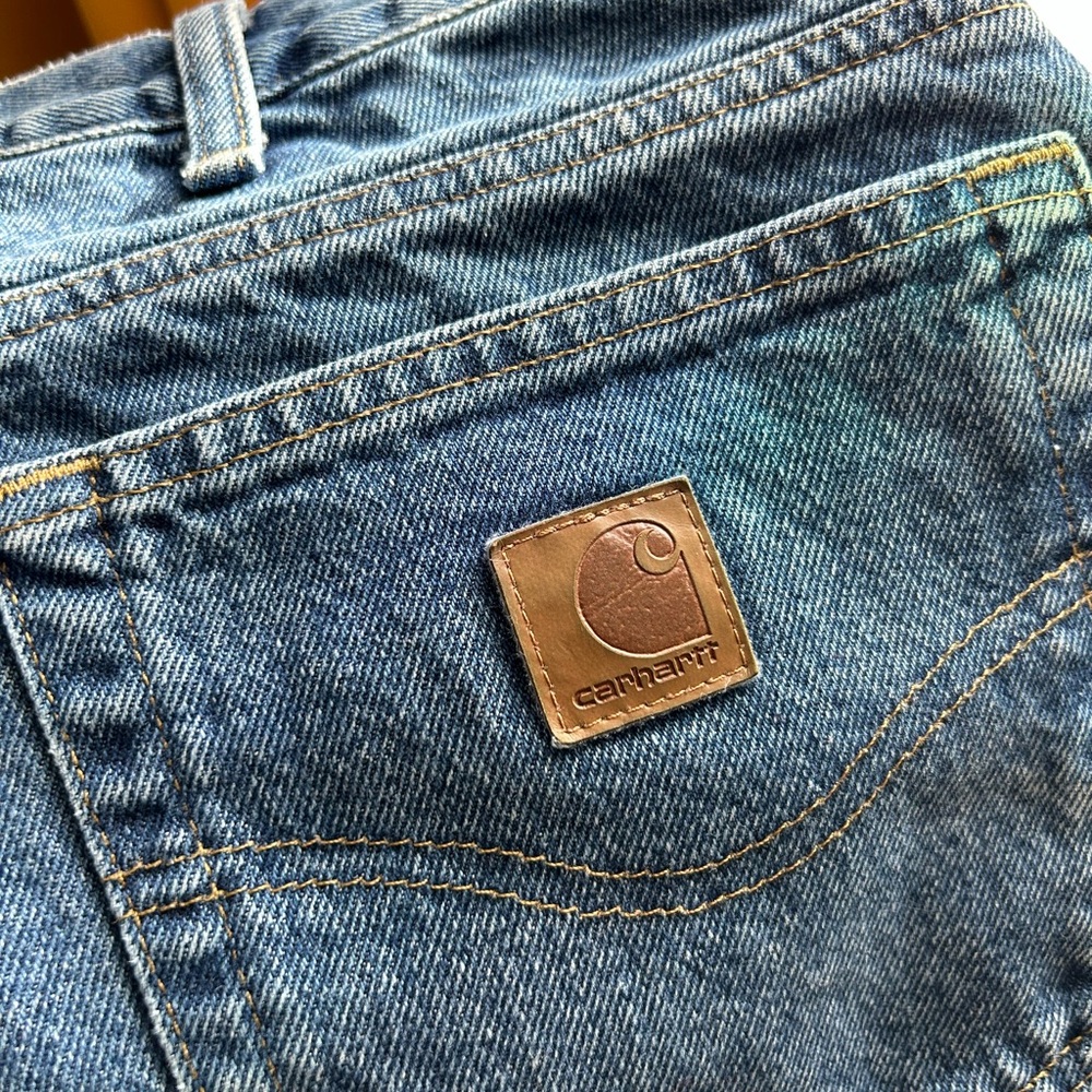Carhartt Blue Denim with Grey+Blue Plaid Lining - Picture 3 of 9